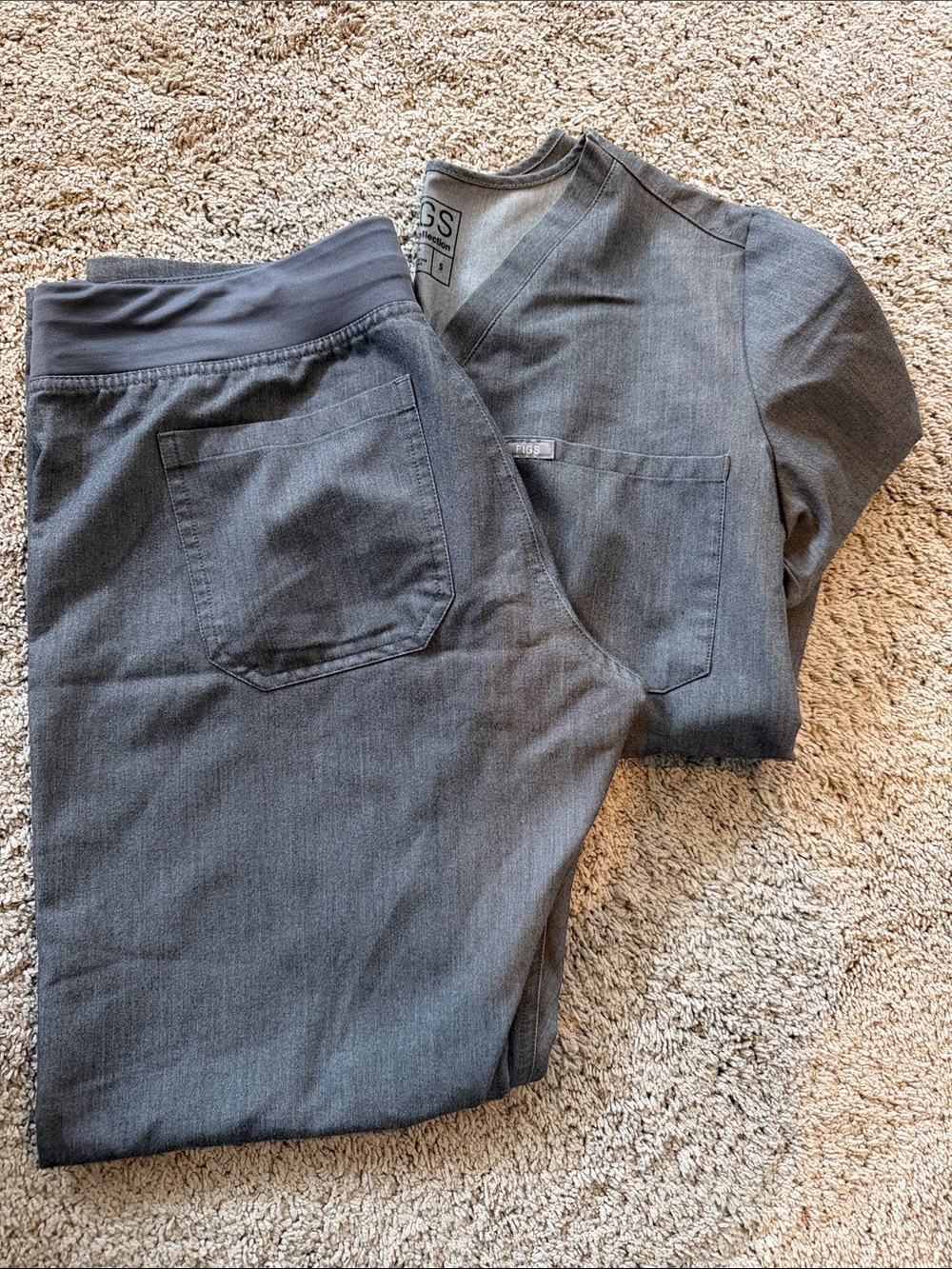 Figs dark heather gray scrub set